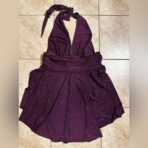 Purple Halter Neck Dress